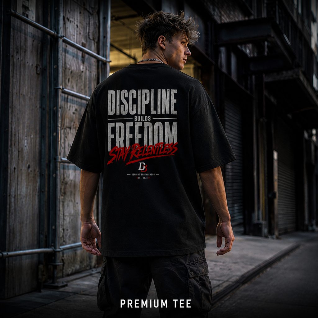 discipline builds freedom - Premium Oversized Tee