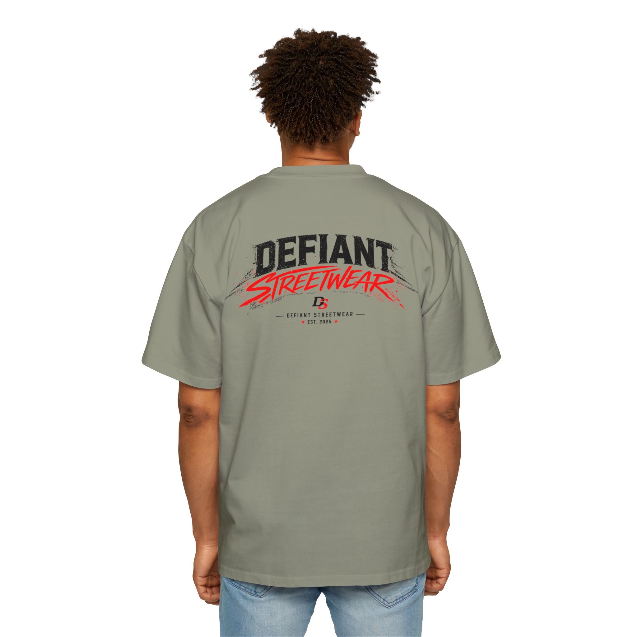 curved Defiant  Heavy Oversized Tee