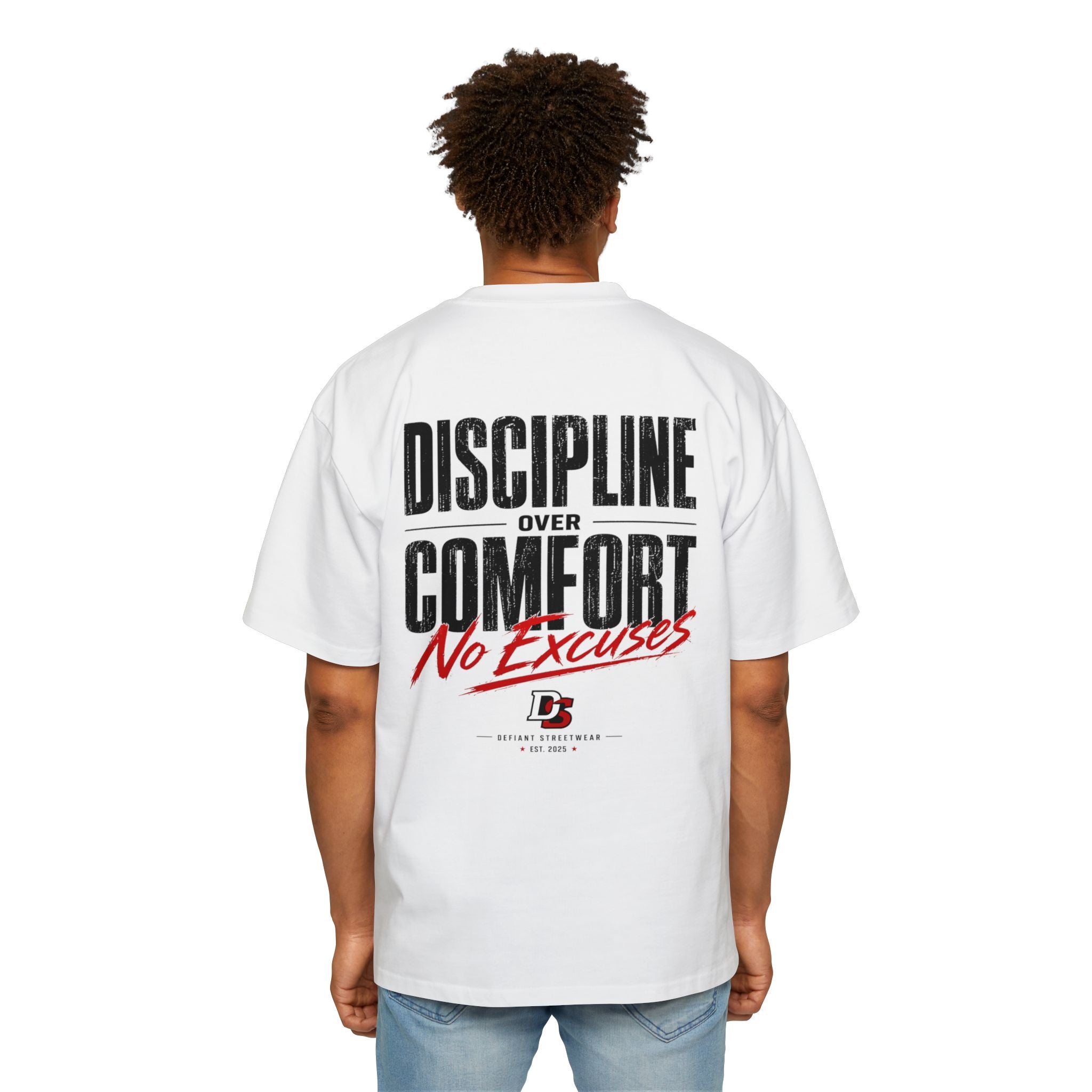 discipline over comfort light color  Heavy Oversized Tee