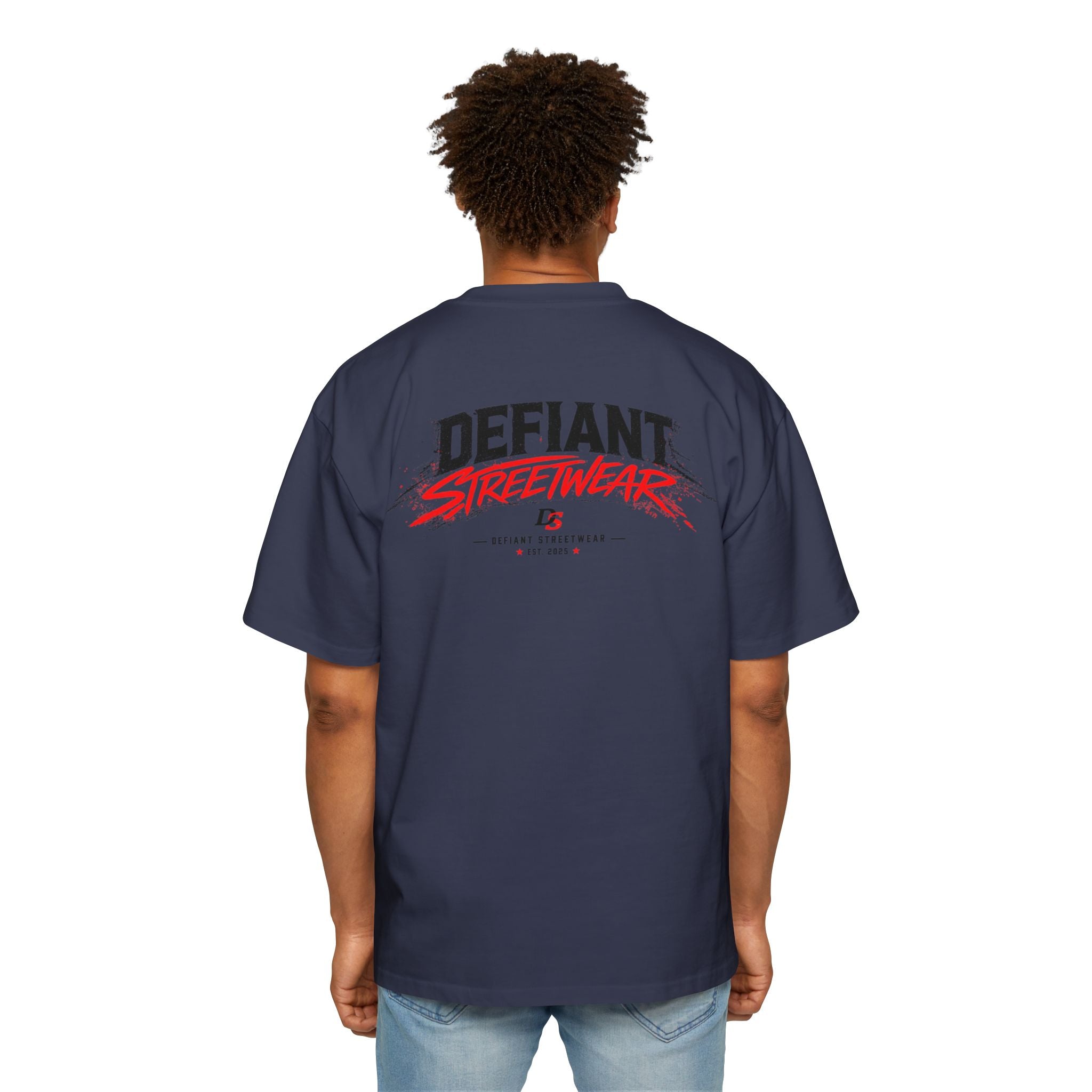 curved Defiant  Heavy Oversized Tee